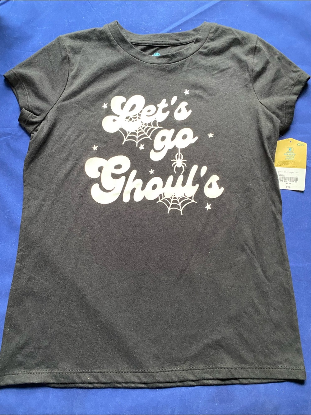 Thereabouts Halloween “Let’s Go Ghouls” Black Short Sleeve Shirt Size Kids XL 16